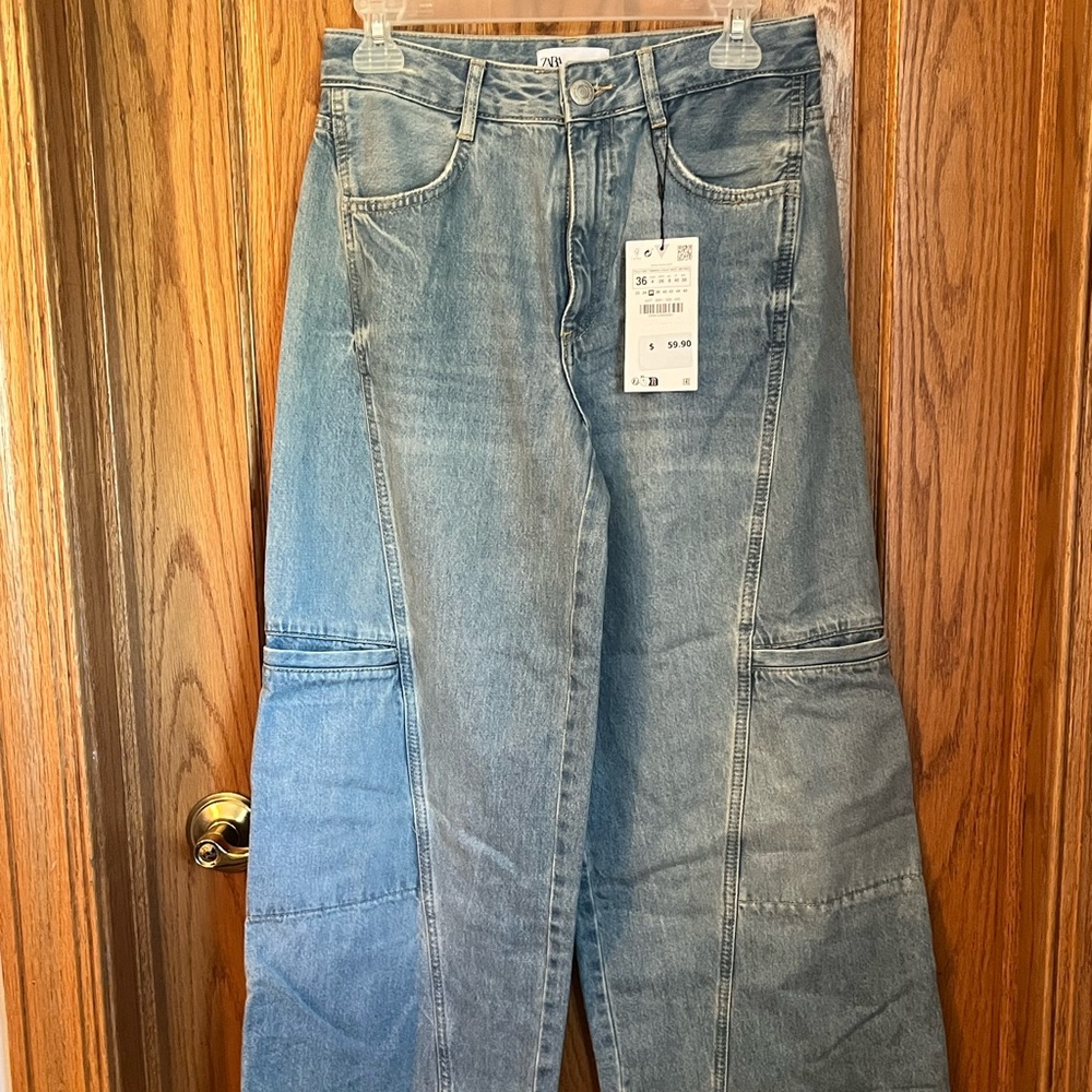 Zara Wide Leg Jeans w Pocket detail